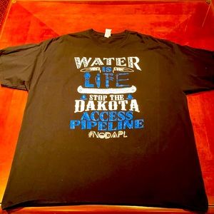 Water is Life Stop the Dakota Pipeline T-shirt size 2XL